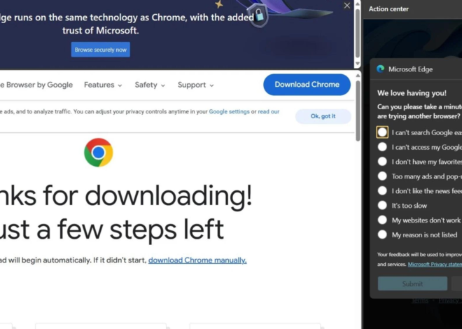 Google Chrome users: Microsoft Edge wants to know why you don’t want it