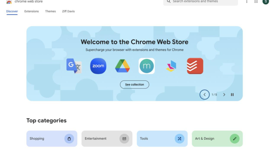 Redesign Chrome Web Store