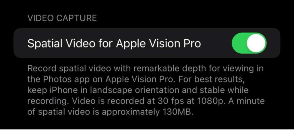 iOS 17.2 beta enables video recording