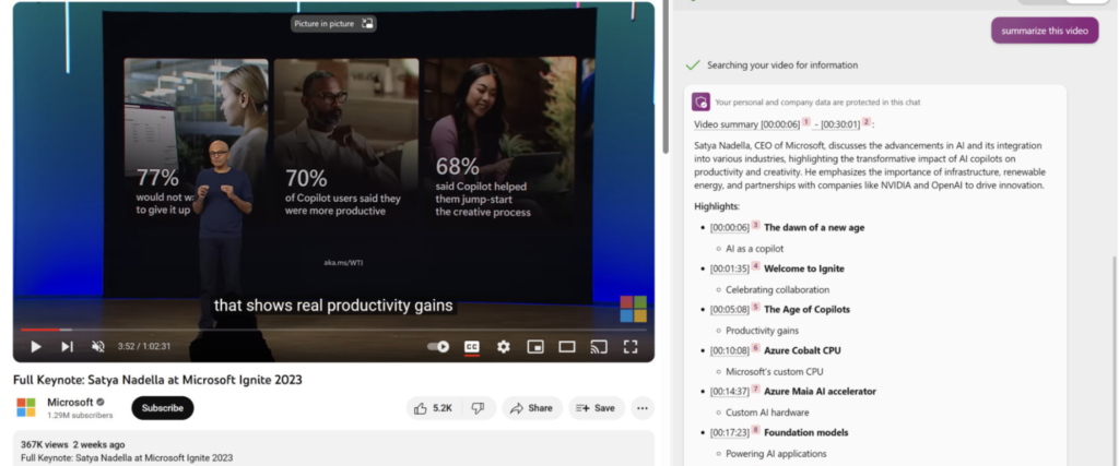 YouTube videos can't be summarized by Microsoft's Edge Copilot AI